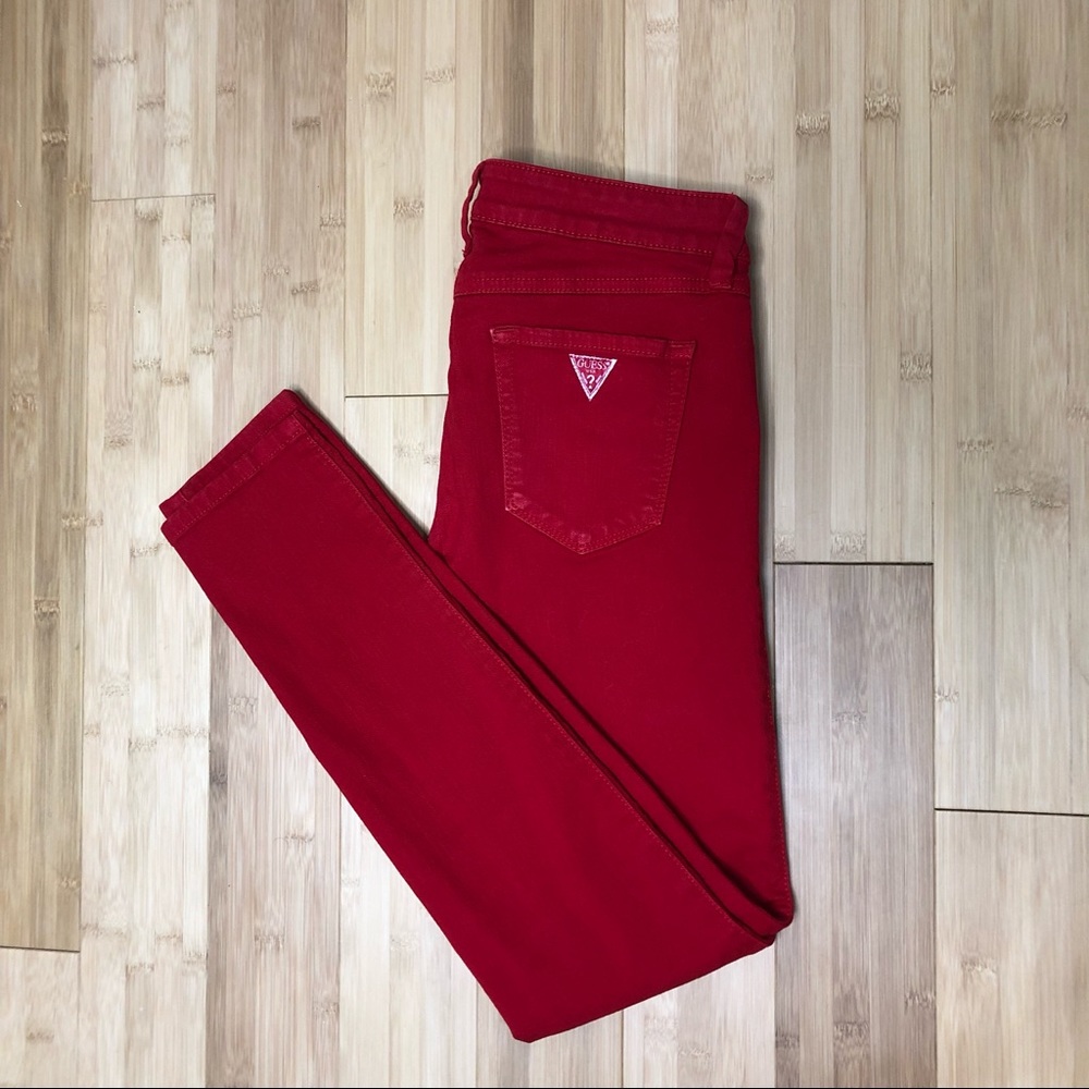 Red Guess skinny jeans size 27